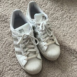 Adidas Superstar Silver Glitter Size 9
